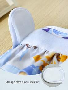 1pc Washable Pet Diaper Female Reusable Princess Dress Style Dog Diaper - Blue and White - View 6