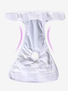 1pc Washable Pet Diaper Female Reusable Princess Dress Style Dog Diaper - Blue and White - View 9