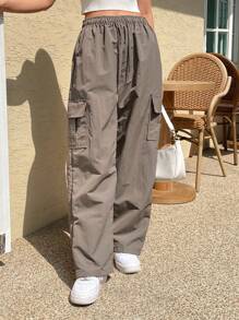 DAZY 側翻蓋口袋工裝褲