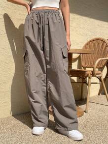 DAZY 側翻蓋口袋工裝褲