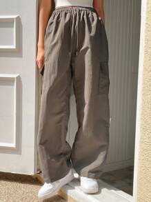 DAZY 側翻蓋口袋工裝褲