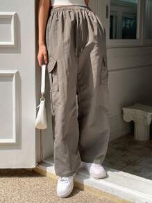 DAZY 側翻蓋口袋工裝褲