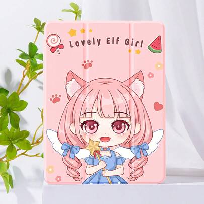 卡通人物圖案矽膠防摔保護套適用於iPad