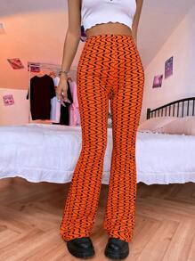 SHEIN Unity 優雅V型印花女士長褲