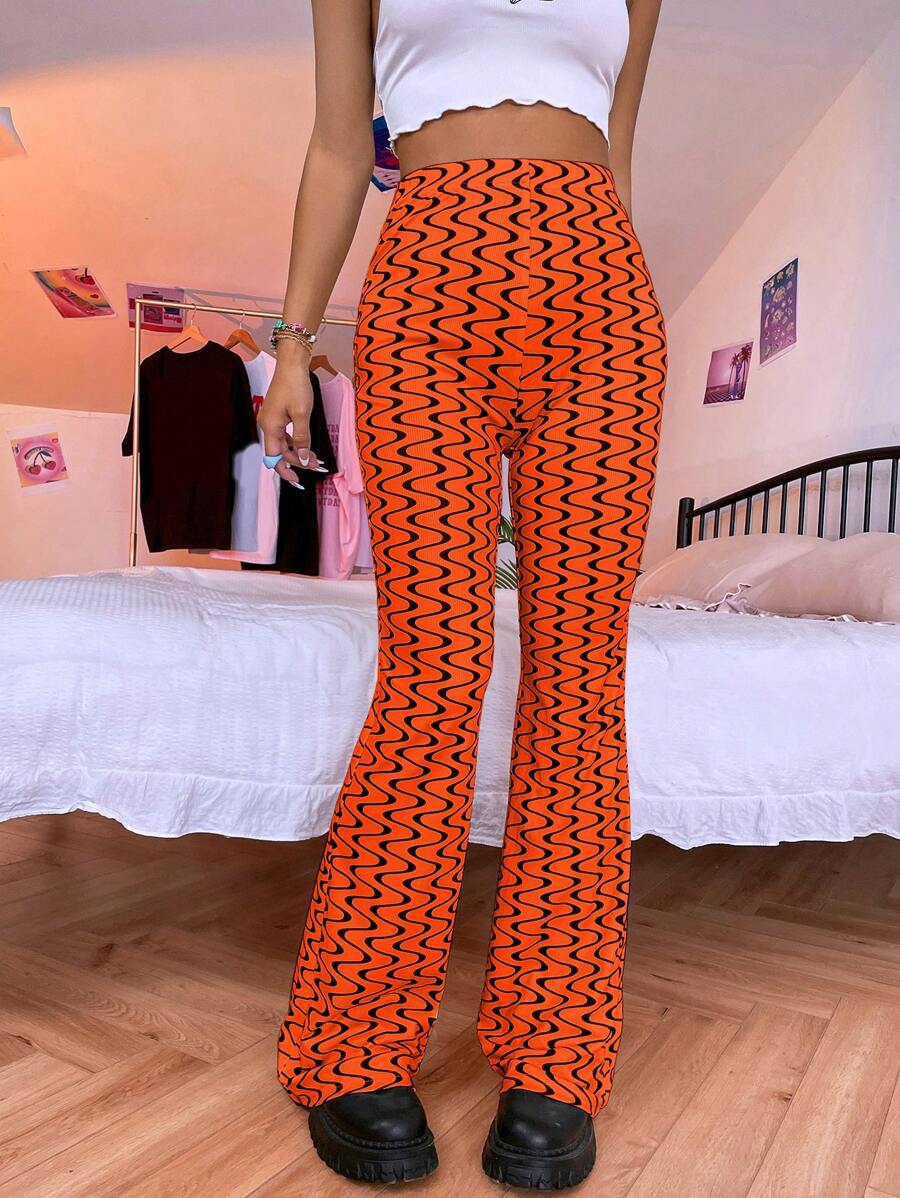 SHEIN Unity 優雅V型印花女士長褲