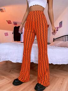 SHEIN Unity 優雅V型印花女士長褲