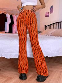 SHEIN Unity 優雅V型印花女士長褲