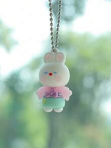 1 Pieza Colgante De Automóvil Con Pequeño Conejo Vestido De Vestido Rosa - Multicolor - Ver 3