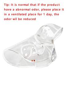 1pc Clear Hooded Pet Raincoat For Dog And Cat For Rainy Day - Clear - View 3
