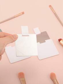 1 pieza Espejo portátil, espejo de vanidad, espejo de bolsillo, espejo pequeño, decoración para la sala de estar, dormitorio, baño del hogar, artículo de viaje, boda, fiesta, cumpleaños, regalos para hombres, mamá, papá, mejores amigos, maestro, Año Nuevo, accesorios, regalo divertido - Blanco - Ver 2