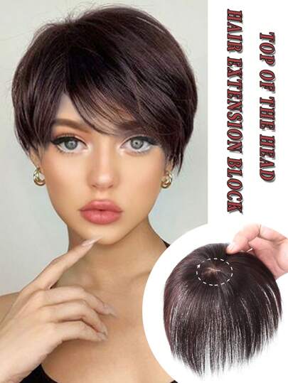 Short Straight Synthetic Hair Topper