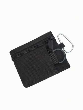 Black Zipper Polyester Lightweight Fashion For Anniversary For Birthday Gift For White-Collar Workers For Male For Female Present Gifts For Teachers ID Card Holder For Men Wallet Mini Wallet Purse Wallet For Women Travel Wallet Coin Wallet