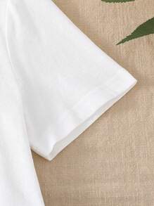 SHEIN Girls Cartoon & Letter Graphic Tee - White - View 3