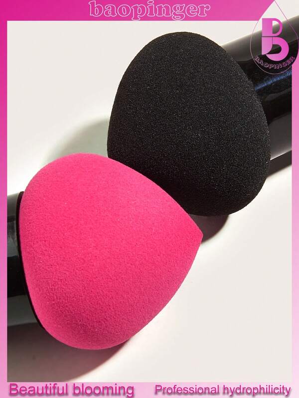2pcs Black Red Water Drop Mushroom Head Sponge Makeup Brushes Mushroom