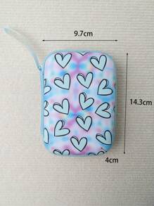 6pcs Heart Pattern EVA Data Cable Storage Bag & Data Cable Protector Set