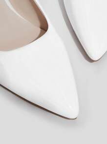 CUCCOO BIZCHIC 女士鞋 简约尖头优雅粗跟白色高跟鞋 夏季毕业高跟鞋 舞会高跟鞋 度假鞋 夏季促销 优雅基础款 商务休闲 商务时尚 圣诞节 秋季 新年 假期 - 白色 - 查看 7