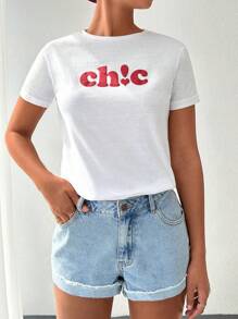 Cottnline Letter Graphic Tee - White - View 1