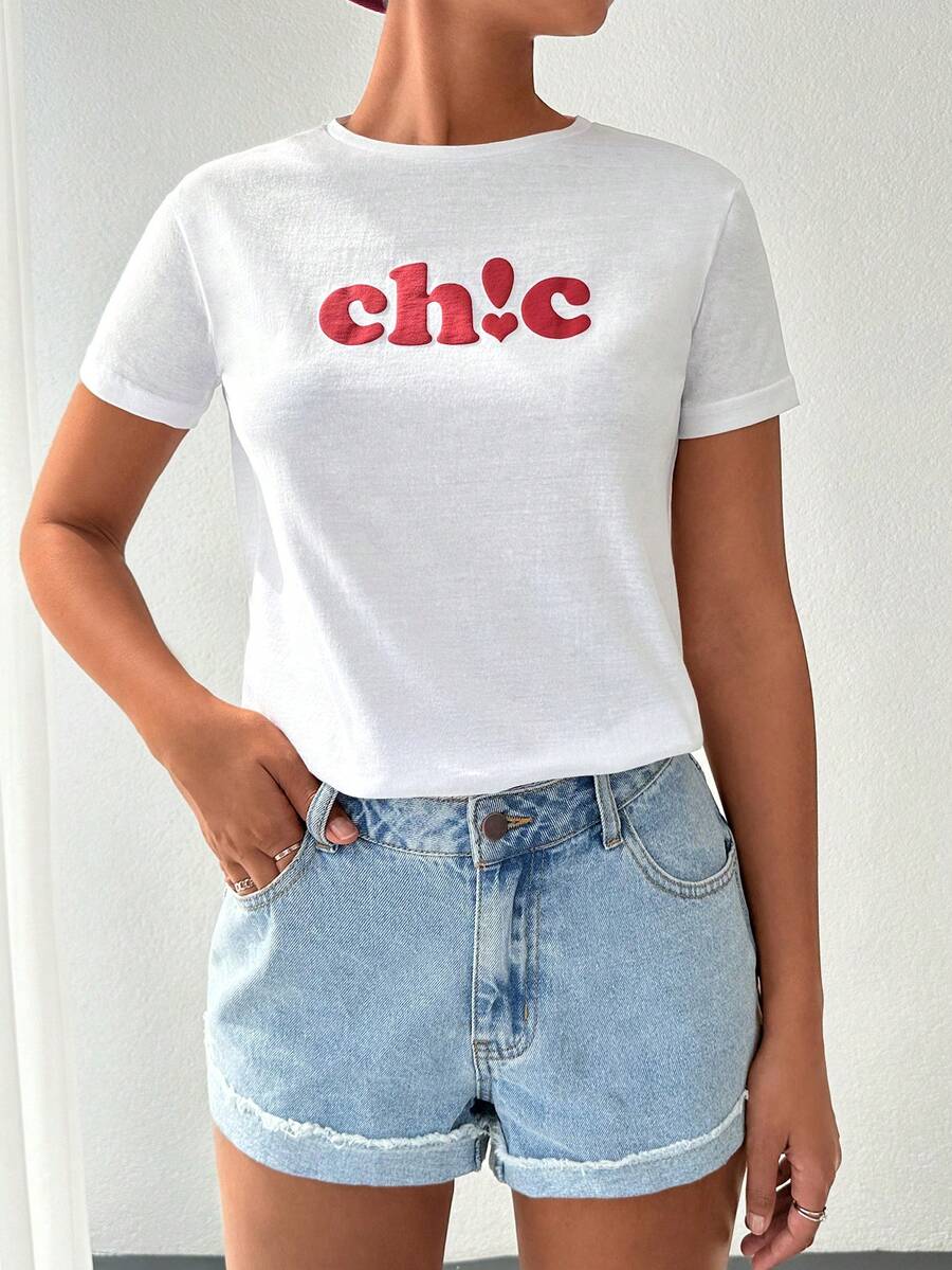 Cottnline Letter Graphic Tee - White - View 1