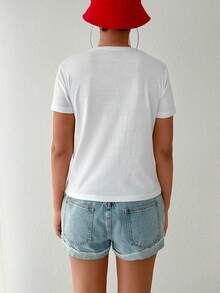 Cottnline Letter Graphic Tee - White - View 5