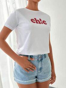 Cottnline Letter Graphic Tee - White - View 3