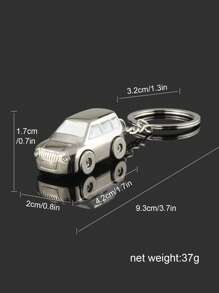 1 cái Móc chìa khóa ô tô thiết kế 3D sáng tạo bằng thép không gỉ - Bạc - Xem 3