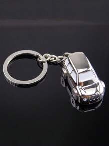 1 cái Móc chìa khóa ô tô thiết kế 3D sáng tạo bằng thép không gỉ - Bạc - Xem 4