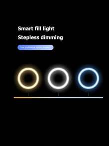 6 pulgadas Luz de aro selfi con flexible Soporte trípode - Negro - Ver 6