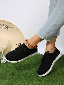 女士休閒運動鞋 - 黑色 - 查看 3