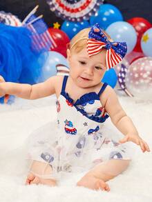 1pc Baby Striped Bow Decor Hair Band For Daily Life - Multicolor - View 6