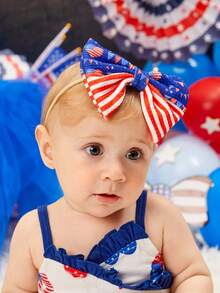 1pc Baby Striped Bow Decor Hair Band For Daily Life - Multicolor - View 7