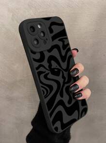 适合日常使用的条纹时尚设计手机壳 - 黑色 - 查看 2