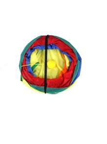 2pcs Ball Decor Colorblock Foldable Cat Tunnel & Cat Teaser Toy For Cat For Play - Multicolor - View 4