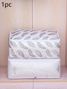 1入組被子收納袋帶拉鍊，衣櫃衣服收納袋衣櫃收納袋移動袋收納箱床上用品被子毯子大學宿舍必需品，東西袋 - 黑與白 - 查看 2