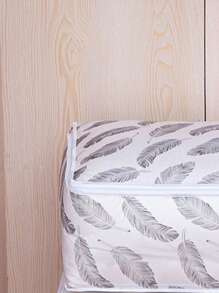 1入組被子收納袋帶拉鍊，衣櫃衣服收納袋衣櫃收納袋移動袋收納箱床上用品被子毯子大學宿舍必需品，東西袋 - 黑與白 - 查看 4