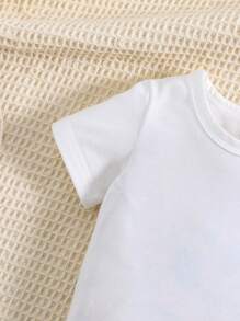 男嬰素色T恤和雙口袋背帶連體短褲 - 彩色 - 查看 7