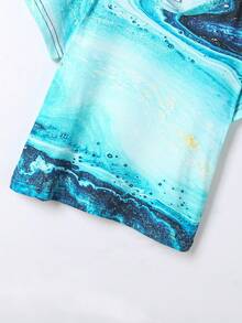 Tops con gái lớn Đá hoa Giải trí - Màu xanh lam - Xem 4