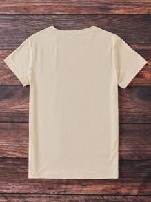 INAWLY Chơi bài In Tee KHÔNG SẼ XUỐNG ĐẾN KHI MẶT TRỜI LÊN - Màu be - Xem 2