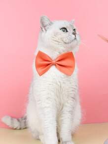 1 pieza unicolor Corbata de lazo de mascota para perro con gato para Decoración - Naranja - Ver 1