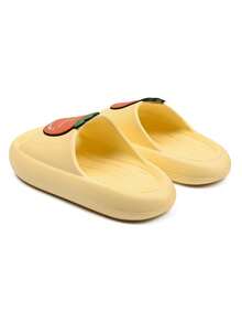 TARANIS Chicas Zapatillas con estampado de letra con diseño de zanahoria EVA anti deslizante de moda para casa - Amarillo - Ver 3