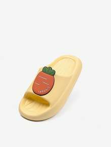 TARANIS Chicas Zapatillas con estampado de letra con diseño de zanahoria EVA anti deslizante de moda para casa - Amarillo - Ver 6