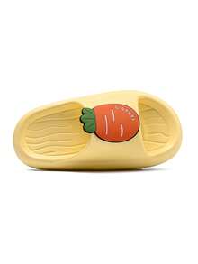 TARANIS Chicas Zapatillas con estampado de letra con diseño de zanahoria EVA anti deslizante de moda para casa - Amarillo - Ver 7