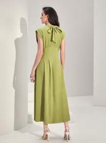 Modelyn Đầm Xù màu trơn Thanh lịch - màu xanh lá - Xem 2