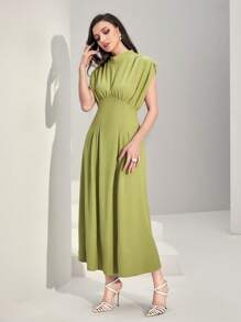 Modelyn Đầm Xù màu trơn Thanh lịch - màu xanh lá - Xem 3