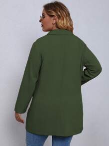 EMERY ROSE 纯色双排扣西装外套 - 綠色 - 查看 2