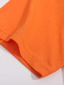 SHEIN Essnce Camiseta con mariposa con con estampado floral - Naranja - Ver 3