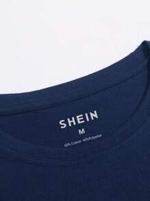 INAWLY 素色圓領T恤 - 藏蓝色 - 查看 5