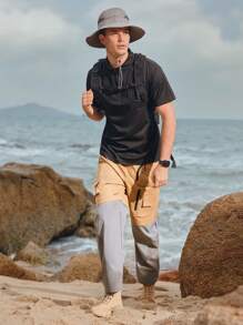 In My Nature Đàn ông khối màu chắp vá Quần ngoài trời Quần áo đi bộ đường dài - Nhiều màu - Xem 4