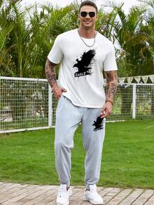 Manfinity LEGND Bộ hai mảnh Nam Túi Thú vật Lá thư Giải trí - trắng - Xem 3