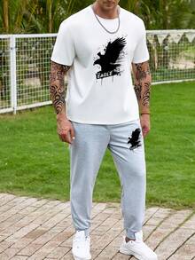 Manfinity LEGND Bộ hai mảnh Nam Túi Thú vật Lá thư Giải trí - trắng - Xem 4