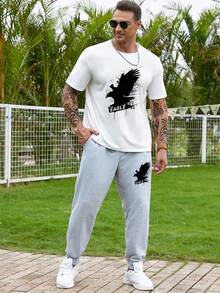 Manfinity LEGND Bộ hai mảnh Nam Túi Thú vật Lá thư Giải trí - trắng - Xem 6